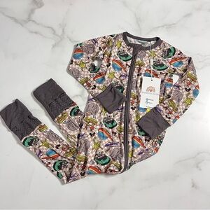 New Bamboo Bliss Disneyland Rides Print Bamboo Zippy Pajamas 18-24 Months